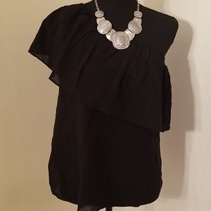 Black Ruffle Top